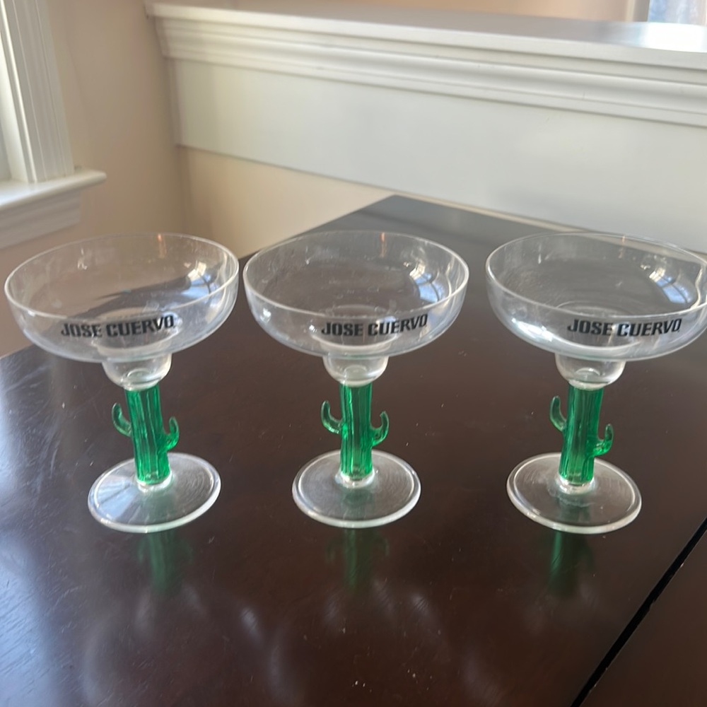 Margarita glasses, plastic, Jose Cuervo, vintage